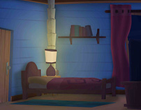Bedroom Illustration Scene - Day and Night