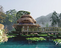 "Serpent" Architectural Bamboo Villa Concept.