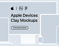 12 Apple Devices Clay Mockups - 2023