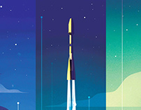 Rocket Launch Poster. Arianespace/Oneweb