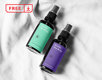 Free Two Small Bottle Mockup