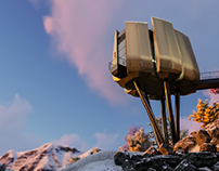 Futuristic Sustainable Mountain Pod