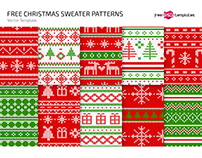 Free Christmas Sweater Vector Pattern Set
