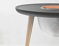 Contemporary Fabric Top Sidetable