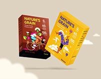 Nature's grain packaging & website illustrations
