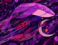 Intergalactic Whales - Illustration for Affinity