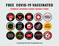 Free COVID-19 Vaccinated Badge Stickers To Print & Sell
