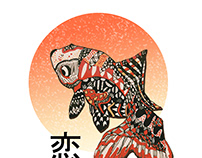 Koi fish in Zentangle Art