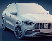 Mercedes-Benz GLA 35 AMG 2020 Clay renders