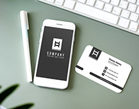Black and White Corporate Business Card