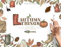 Watercolour autumn things
