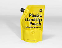 Plastic Stand Up Pouch Packaging Mockups
