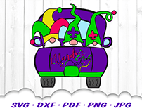 Mardi Gras Truck Gnomes SVG Cut Files
