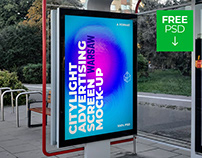 Free Warsaw Outdoor Citylight Ad Screen Mock-Up 3 v2