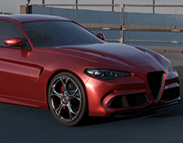 Alfa Giulia Quadrifoglio - 3D modeling | Blender3d