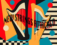 Duo harp music album cover design