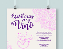 Afiche Escritoras y Vino / La Mago