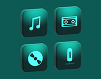 3D Music Icons