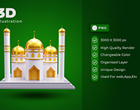 Islamic mosque 3d Illustration