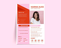Free Red Pink Resume Template