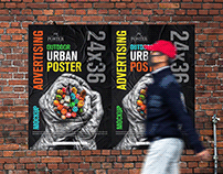 24x36 Urban Poster Mockup Free