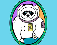 Panda Astronaut Sticker