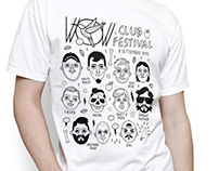 T-shirt design for WOW CLUB FESTIVAL