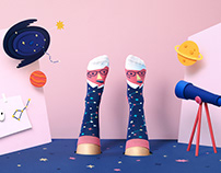 Paper Art Set Design for London Socks Brand