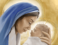Baby Jesus and Mary - by Teresa McDougal Art