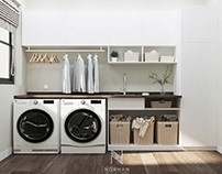Small Modern Laundry room