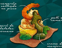 Ilustrações para menu de restaurante
