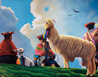 "EN LO ALTO DE SAQSAYWAMAN" - oil on canvas 100x150 cm