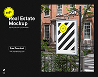 Free Real Estate Signboard Mockup
