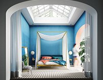 3D Photoreal Interior Rendering - Coral Bedroom