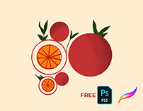 Procreate Geometrik Meyve Çizimi +Ücretsiz PSD