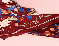 Jorya - illustrated scarf and packagang design