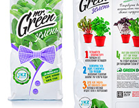 'Mr. Green". Packaging design for greenery.