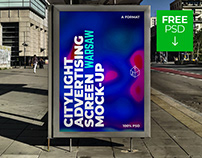 Free Warsaw Outdoor Citylight Ad Screen Mock-Up 11 v2