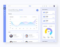Dashboard design with drop shadow and gradients