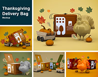 Thanksgiving Delivery Bag Mockup