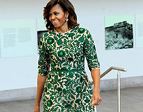 STYLING MICHELLE OBAMA: GREEN FLORAL PRINT DRESS