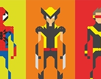 Pixel Game Superheroes and Villains