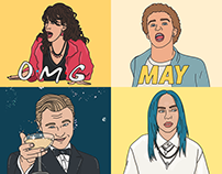 GIPHY Illustrated Celebrity GIFs