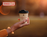 Free Small Coffee Cup PSD Mockup