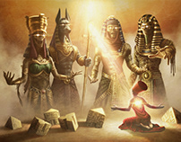 Egyptian gods canvas