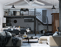 Interior loft design concept - CGI