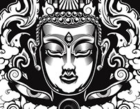Buddhist-Inspired Vector Illustration