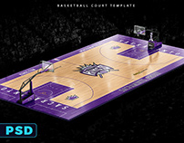 BASKETBALL FULL 3D COURT PHOTOSHOP MOCKUP TEMPLATE