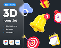 Basic 3D Icons Set