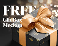 Free Gift Box Mockup